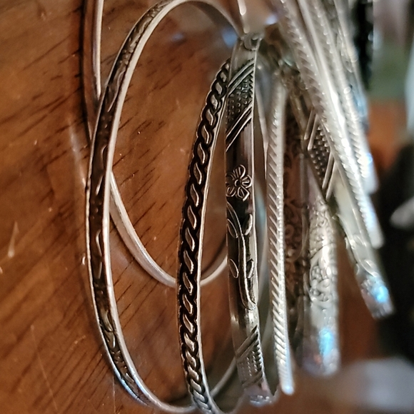 13 hard ring bracelets Bundle !! Hard metal silver - Picture 4 of 6